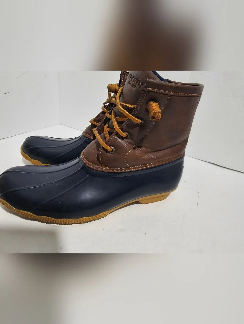 Sperry Top-Sider Saltwater Women's Duck Boots 6M Blue Brown Ankle Boots